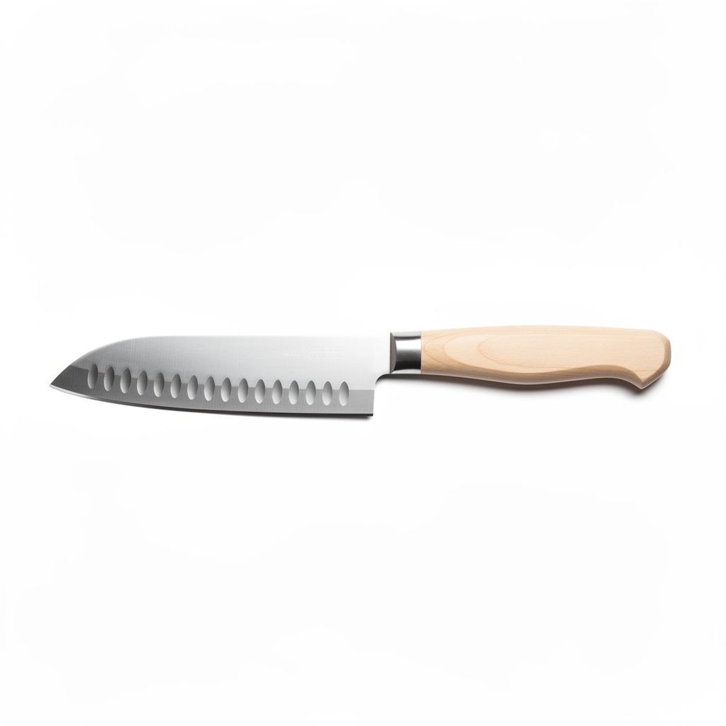 Krista Denio 7-Inch Santoku Knife with Granton Edge