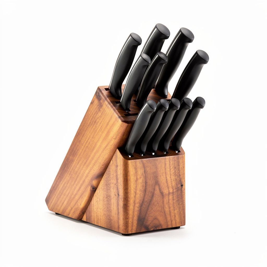 Krista Denio 15-Piece Walnut Knife Block Set