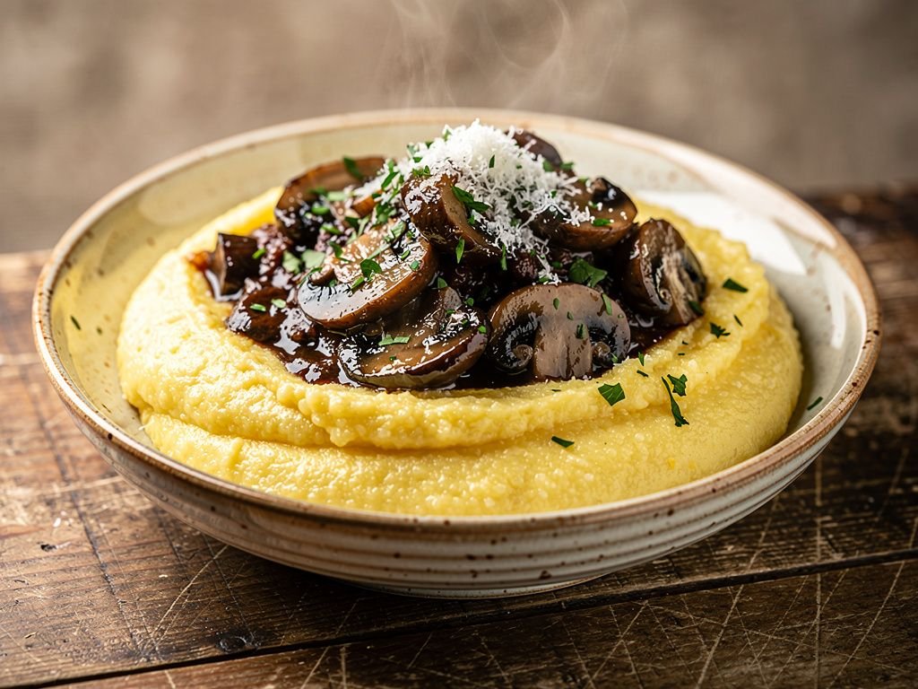 Creamy Polenta with Mushroom Ragu