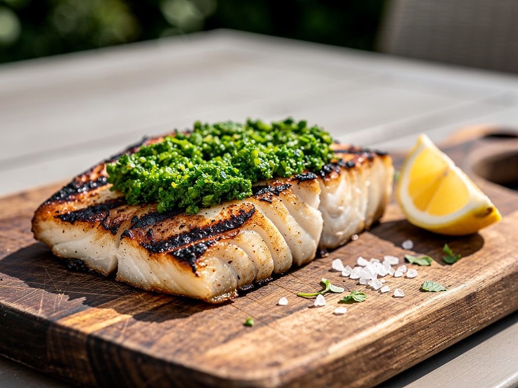 Herb-Crusted Grilled Halibut