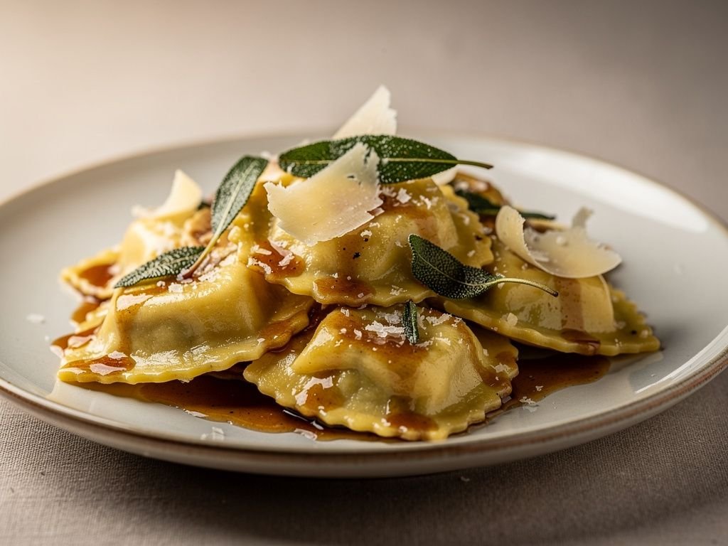 Homemade Cheese Ravioli with Sage Butter