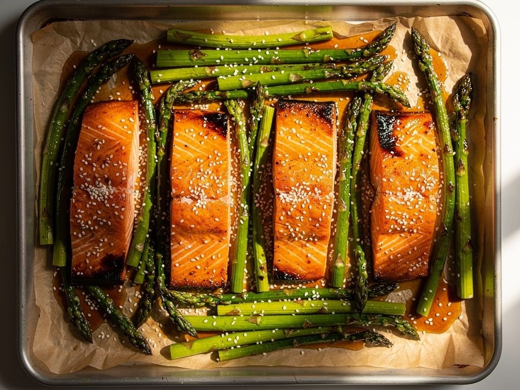 Sheet Pan Honey Garlic Salmon and Asparagus