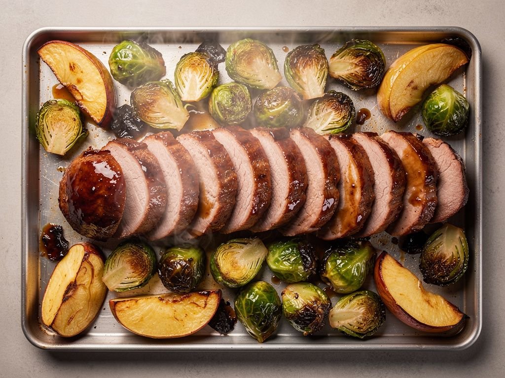 Sheet Pan Pork Tenderloin with Brussels Sprouts