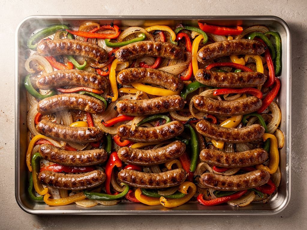 Sheet Pan Sausage and Peppers