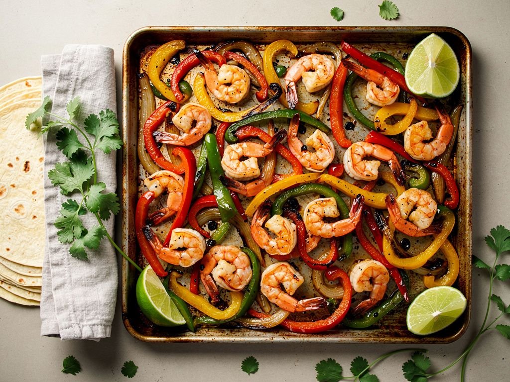 Sheet Pan Shrimp Fajitas