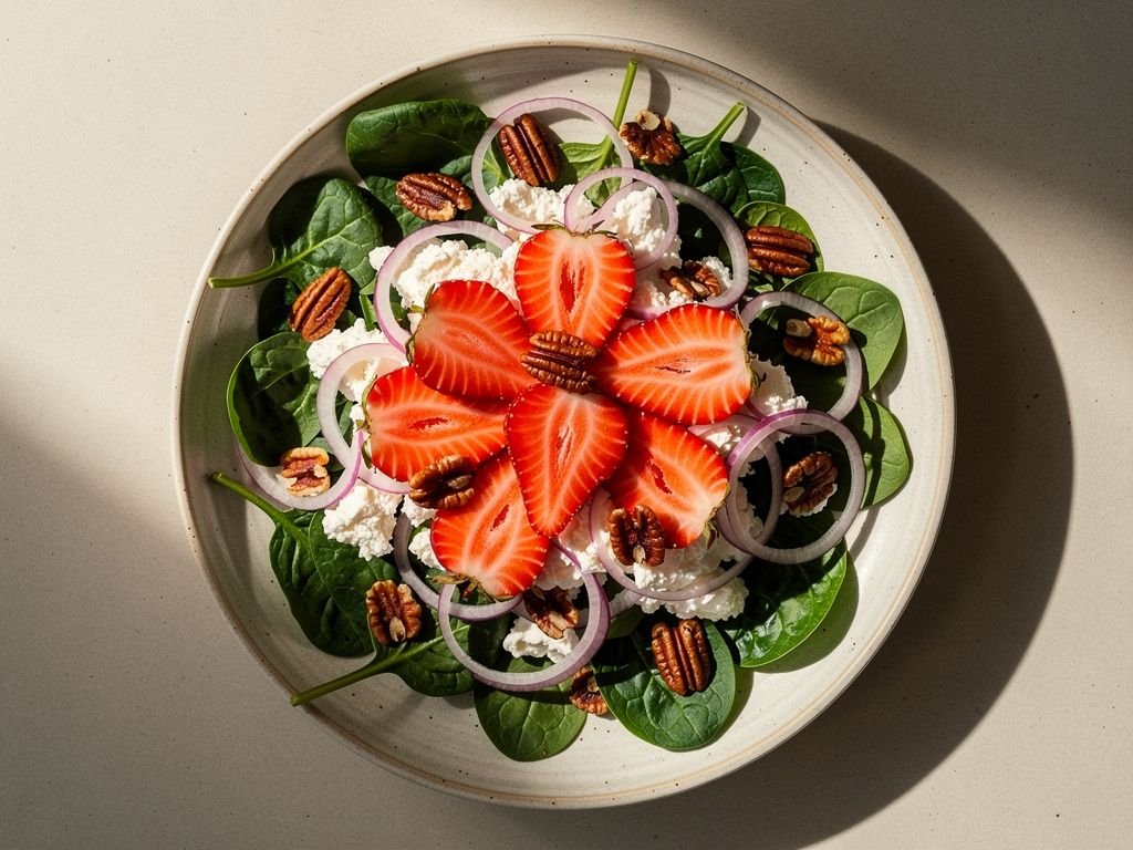 Strawberry Spinach Salad with Candied Pecans